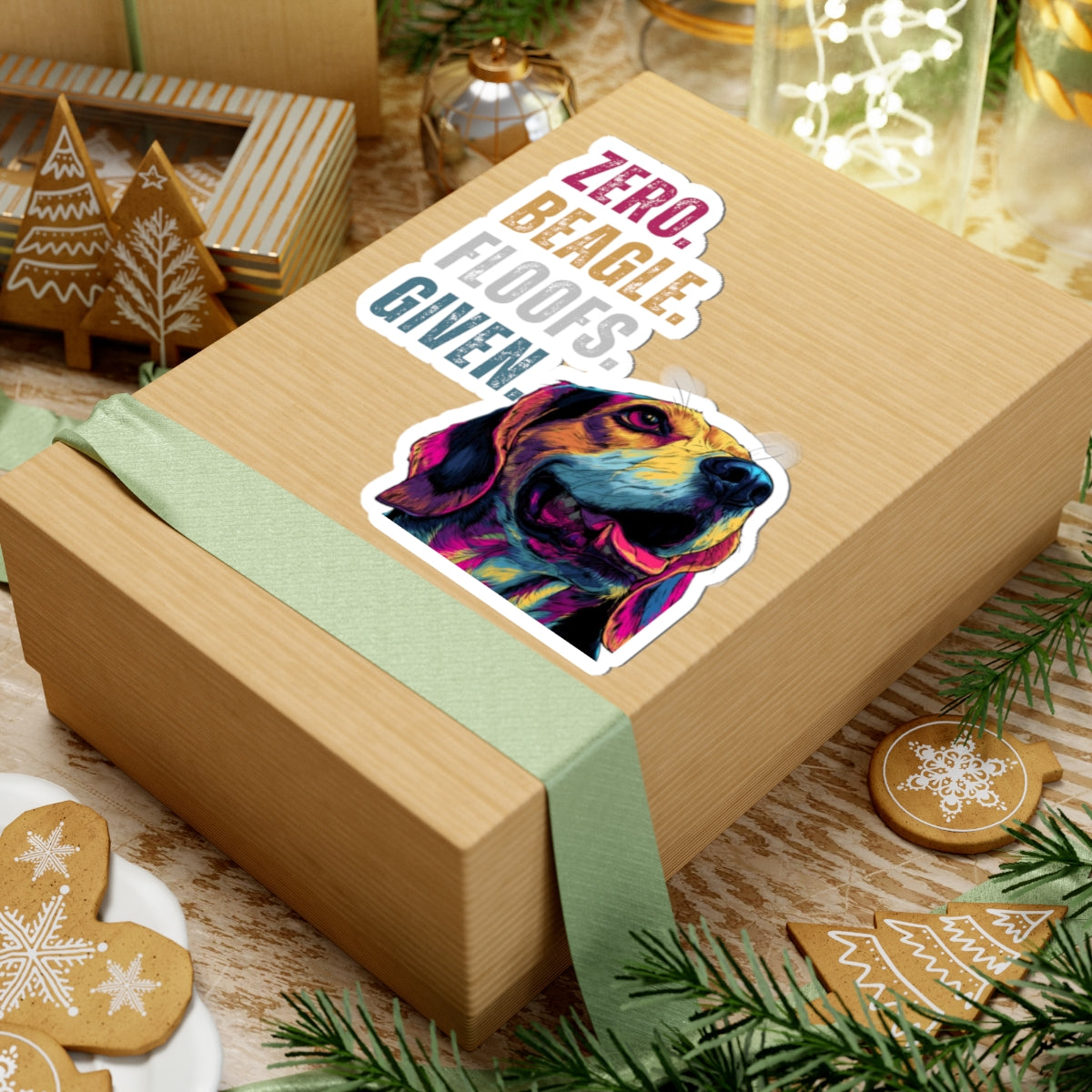 Zero Beagle Floofs Given Sticker | Funny Beagle Vinyl Dog Lover Decal