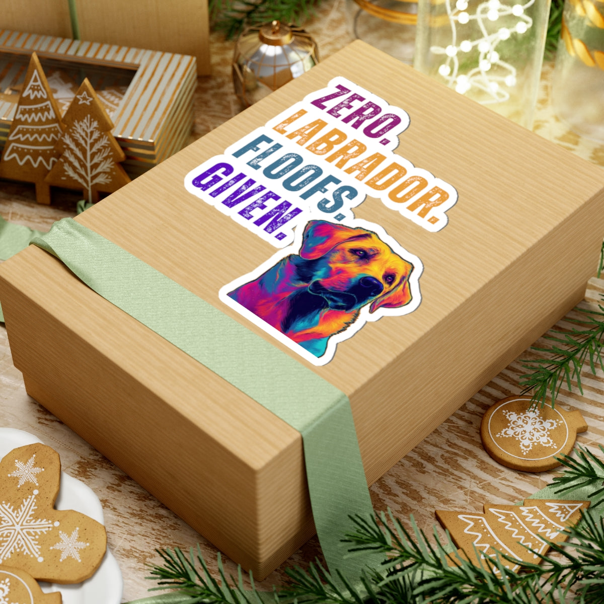 Zero Lab Floofs Given Sticker | Funny Labrador Retriever Vinyl Sticker