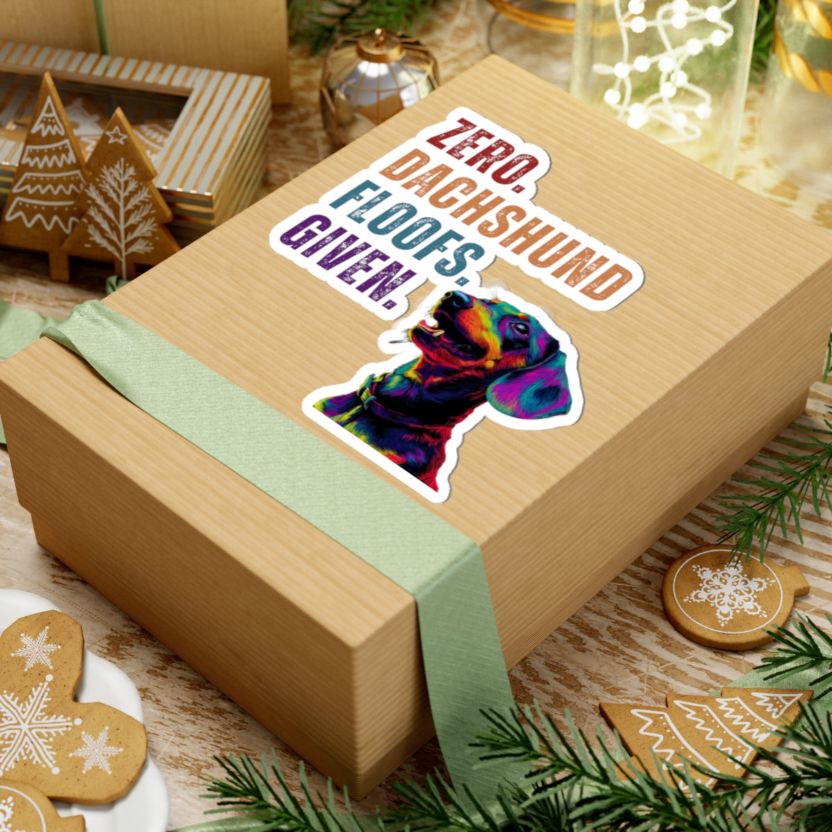 Zero Dachshund Floofs Given Sticker | Funny Wiener Dog Vinyl Sticker