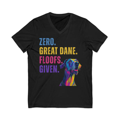 Zero Great Dane Floofs Given Unisex V-Neck T-Shirt | Funny Dane Dog Lover Tee