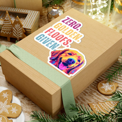 Zero Golden Floofs Given Sticker | Funny Golden Retriever Vinyl Sticker for Dog Lovers