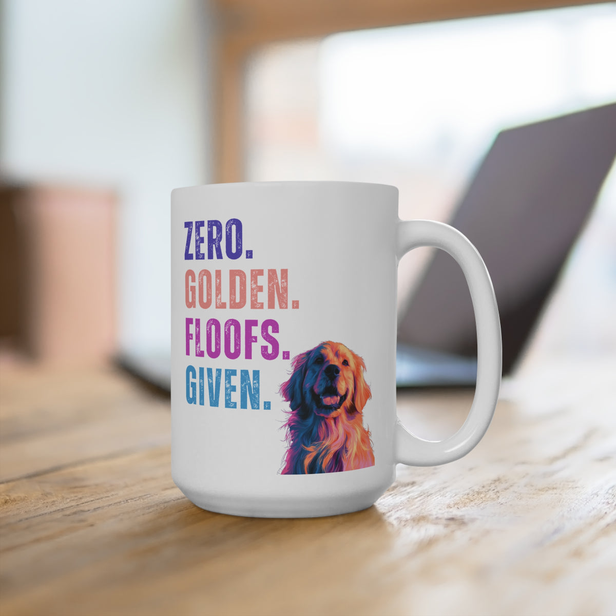 Zero Golden Floofs Given Mug | Funny Golden Retriever 15 oz Dog Lover Gift