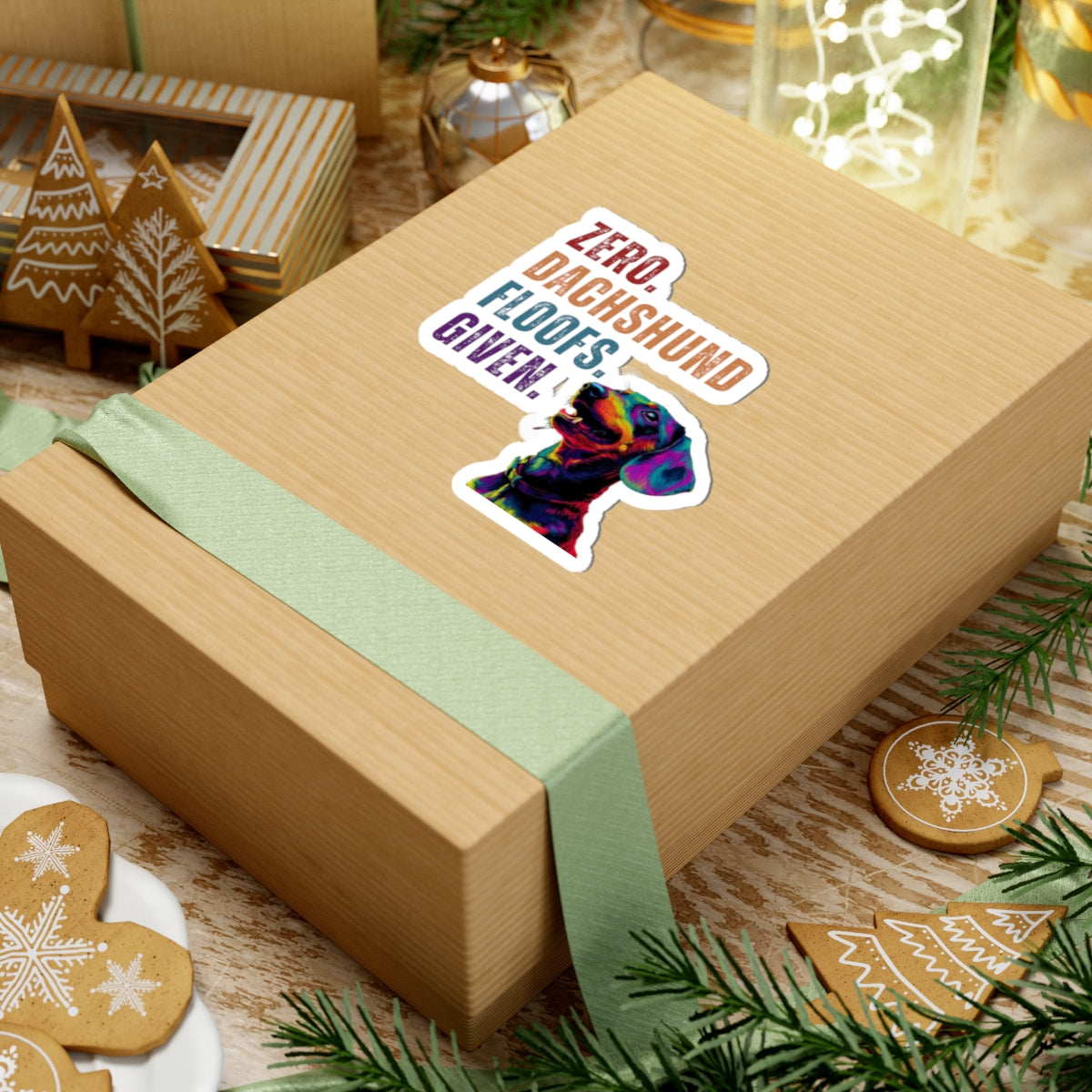 Zero Dachshund Floofs Given Sticker | Funny Wiener Dog Vinyl Sticker