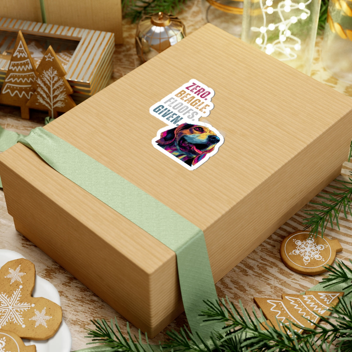 Zero Beagle Floofs Given Sticker | Funny Beagle Vinyl Dog Lover Decal