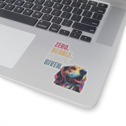 Zero Beagle Floofs Given Sticker | Funny Beagle Vinyl Dog Lover Decal