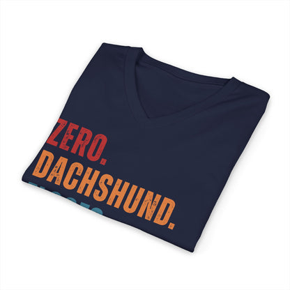 Zero Dachshund Floofs Given Unisex V-Neck T-Shirt | Funny Wiener Dog Tee