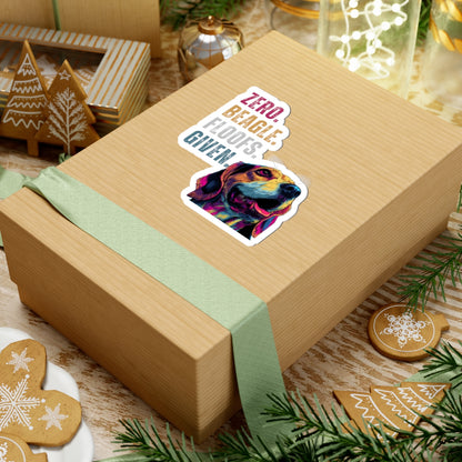 Zero Beagle Floofs Given Sticker | Funny Beagle Vinyl Dog Lover Decal