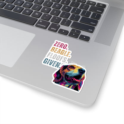 Zero Beagle Floofs Given Sticker | Funny Beagle Vinyl Dog Lover Decal