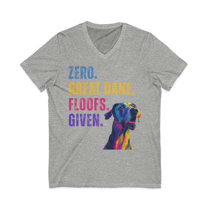Zero Great Dane Floofs Given Unisex V-Neck T-Shirt | Funny Dane Dog Lover Tee