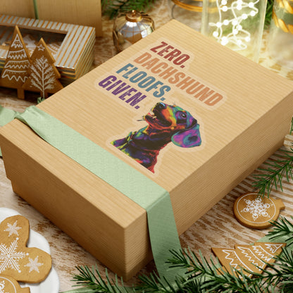 Zero Dachshund Floofs Given Sticker | Funny Wiener Dog Vinyl Sticker