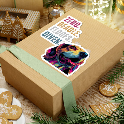 Zero Beagle Floofs Given Sticker | Funny Beagle Vinyl Dog Lover Decal