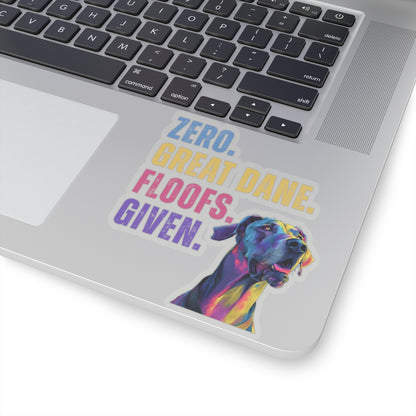 Zero Great Dane Floofs Given Sticker | Funny Great Dane Dog Lover Vinyl Decal