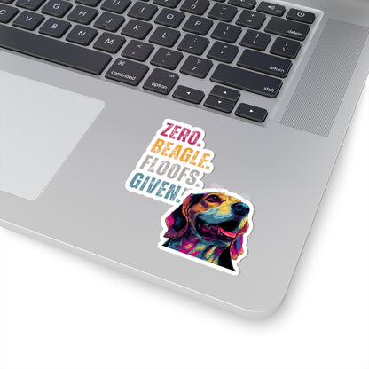 Zero Beagle Floofs Given Sticker | Funny Beagle Vinyl Dog Lover Decal