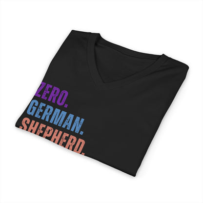 Zero German Shepherd Floofs Given Unisex V-Neck T-Shirt | Funny German Shepherd Dog Lover Tee