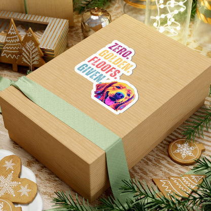 Zero Golden Floofs Given Sticker | Funny Golden Retriever Vinyl Sticker for Dog Lovers