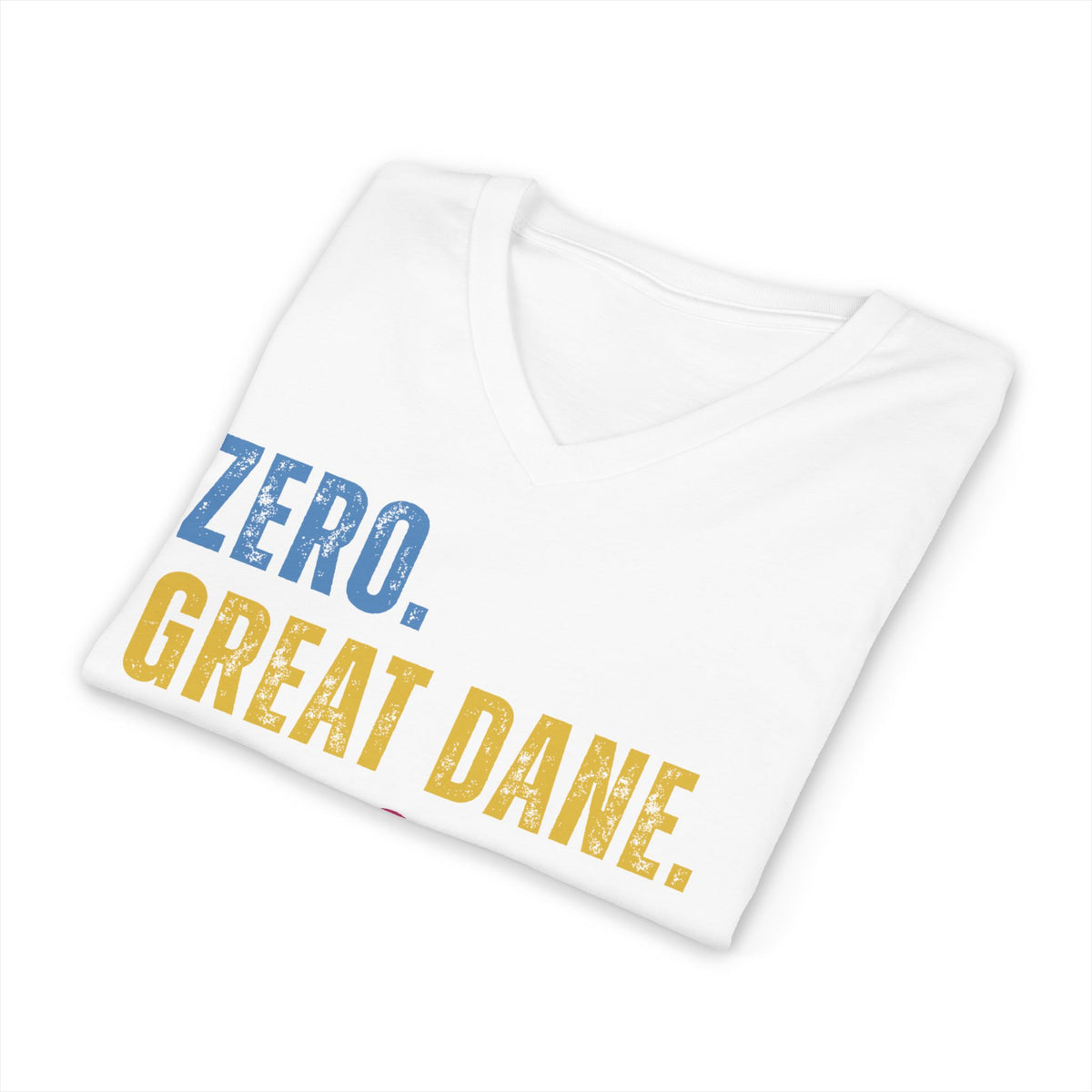 Zero Great Dane Floofs Given Unisex V-Neck T-Shirt | Funny Dane Dog Lover Tee