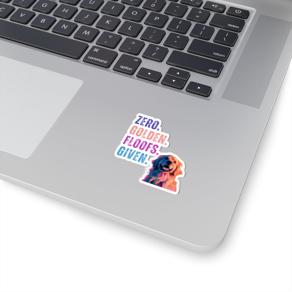 Zero Golden Floofs Given Decal | Funny Golden Retriever Kiss-Cut Sticker for Dog Lovers