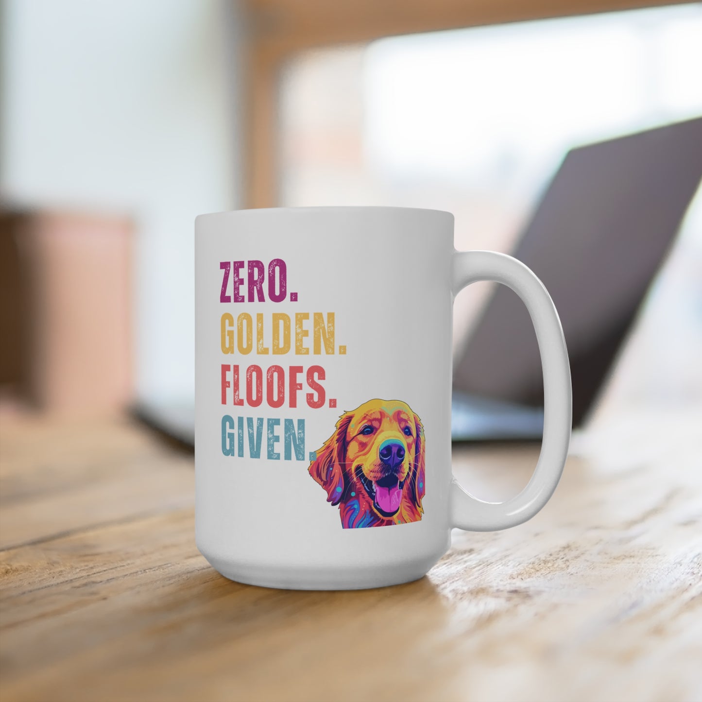 Zero Golden Floofs Given Mug | Funny Golden Retriever 15oz Dog Lover Gift