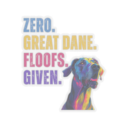 Zero Great Dane Floofs Given Sticker | Funny Great Dane Dog Lover Vinyl Decal