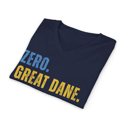 Zero Great Dane Floofs Given Unisex V-Neck T-Shirt | Funny Dane Dog Lover Tee