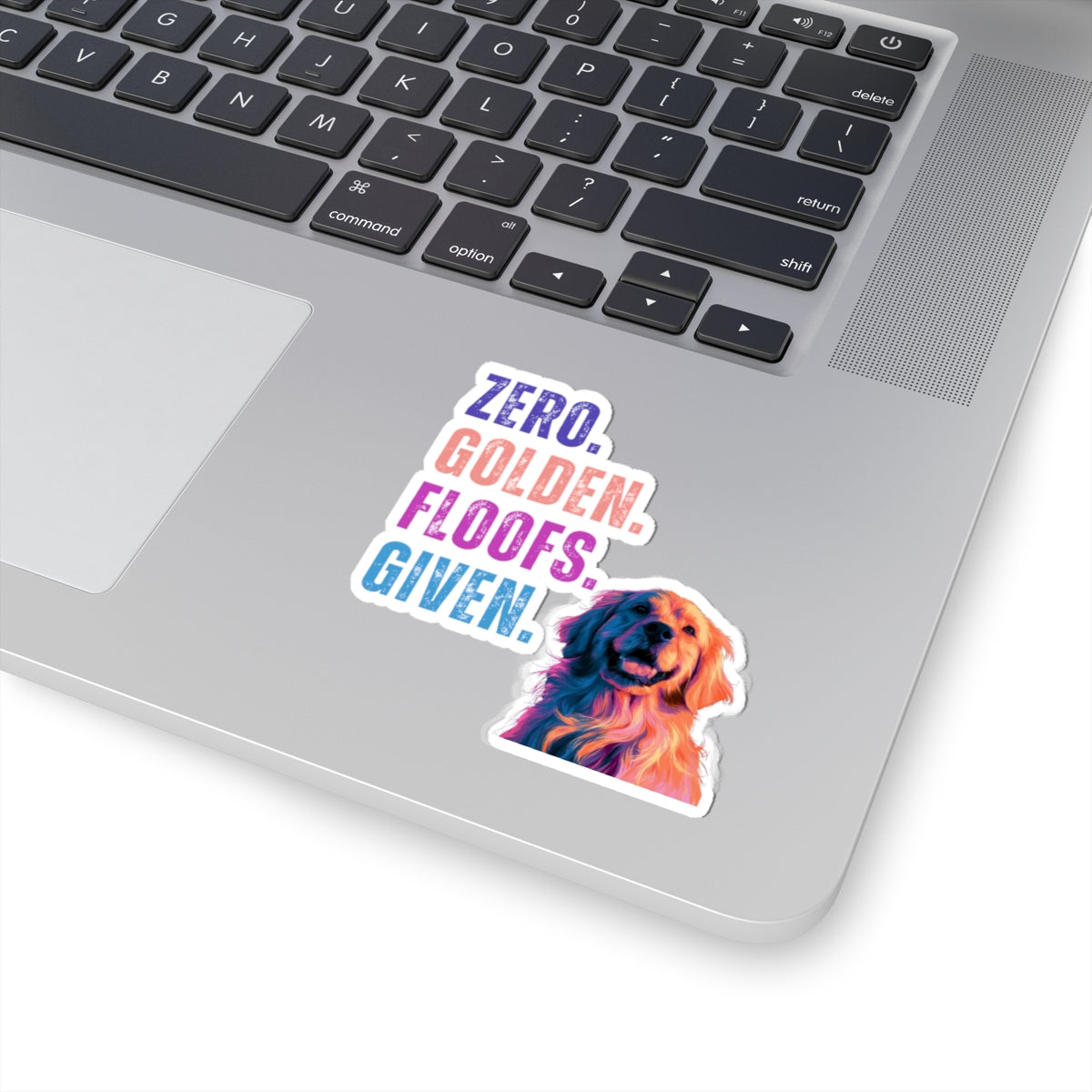 Zero Golden Floofs Given Decal | Funny Golden Retriever Kiss-Cut Sticker for Dog Lovers