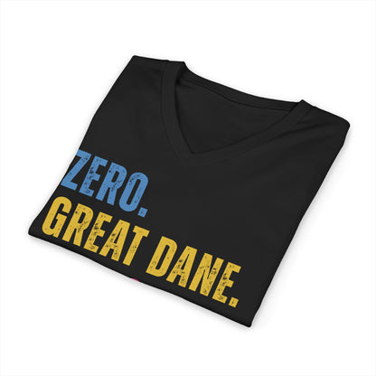 Zero Great Dane Floofs Given Unisex V-Neck T-Shirt | Funny Dane Dog Lover Tee