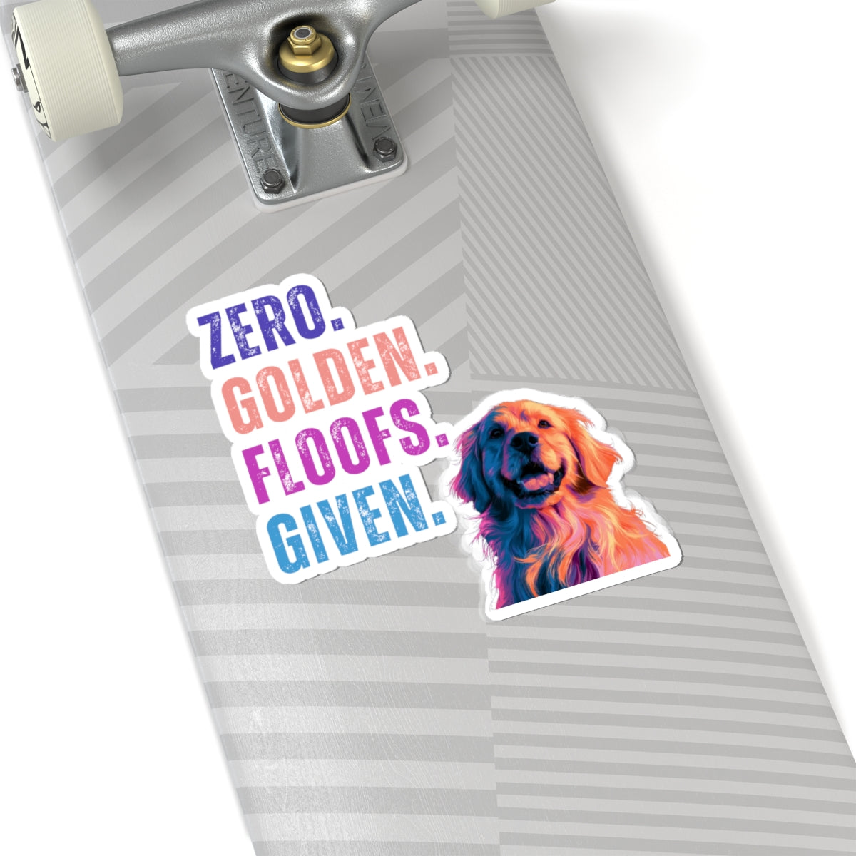 Zero Golden Floofs Given Decal | Funny Golden Retriever Kiss-Cut Sticker for Dog Lovers