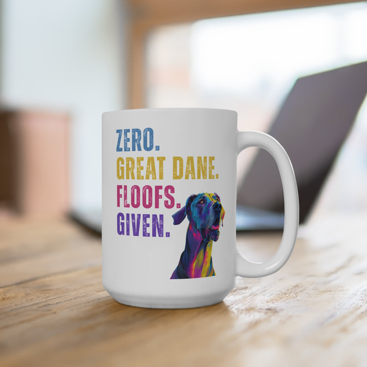 Zero Great Dane Floofs Given 15oz White Mug | Funny Great Dane Lover Coffee Mug