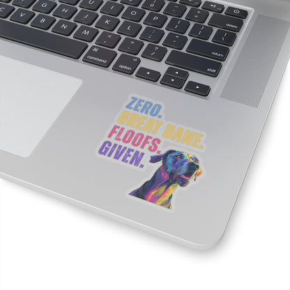 Zero Great Dane Floofs Given Sticker | Funny Great Dane Dog Lover Vinyl Decal
