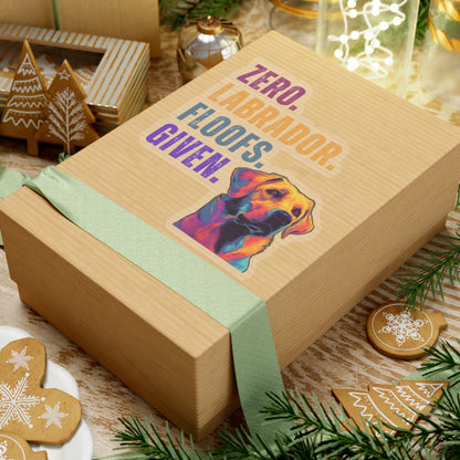 Zero Lab Floofs Given Sticker | Funny Labrador Retriever Vinyl Sticker