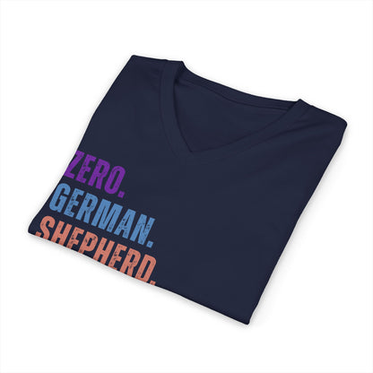 Zero German Shepherd Floofs Given Unisex V-Neck T-Shirt | Funny German Shepherd Dog Lover Tee