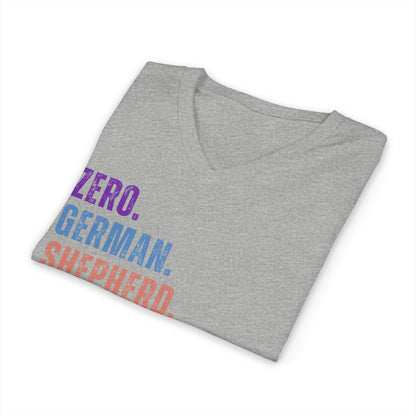 Zero German Shepherd Floofs Given Unisex V-Neck T-Shirt | Funny German Shepherd Dog Lover Tee