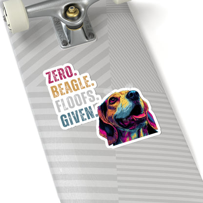Zero Beagle Floofs Given Sticker | Funny Beagle Vinyl Dog Lover Decal