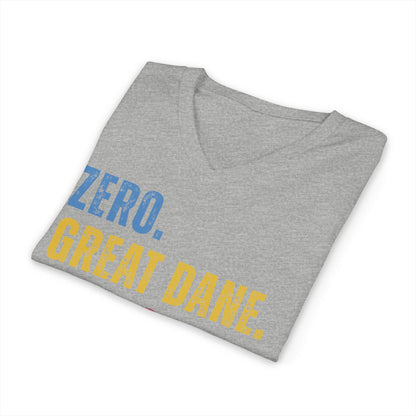 Zero Great Dane Floofs Given Unisex V-Neck T-Shirt | Funny Dane Dog Lover Tee