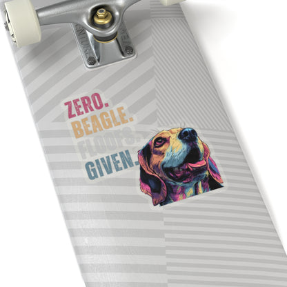 Zero Beagle Floofs Given Sticker | Funny Beagle Vinyl Dog Lover Decal