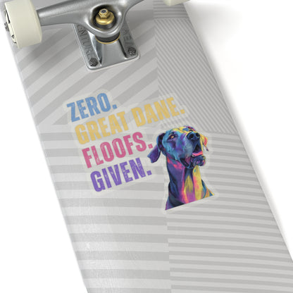 Zero Great Dane Floofs Given Sticker | Funny Great Dane Dog Lover Vinyl Decal