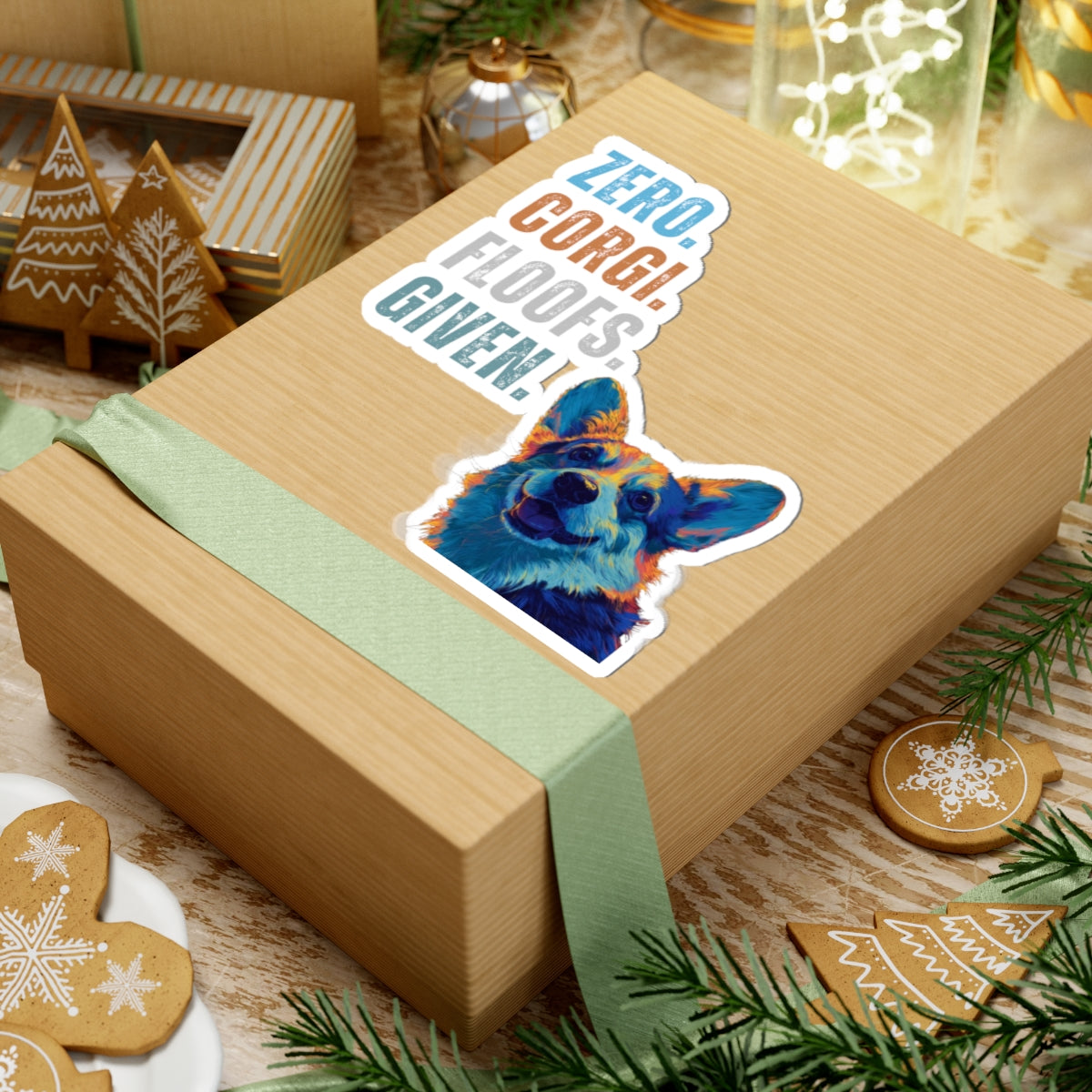 Zero Corgi Floofs Given Sticker | Funny Corgi Vinyl Dog Lover Sticker